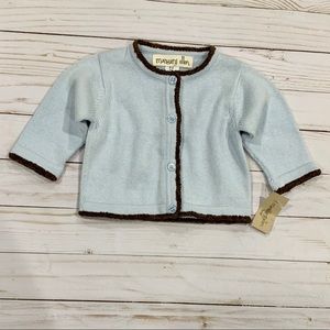 baby boy hand knit cardigan sweater 0-3m NWT